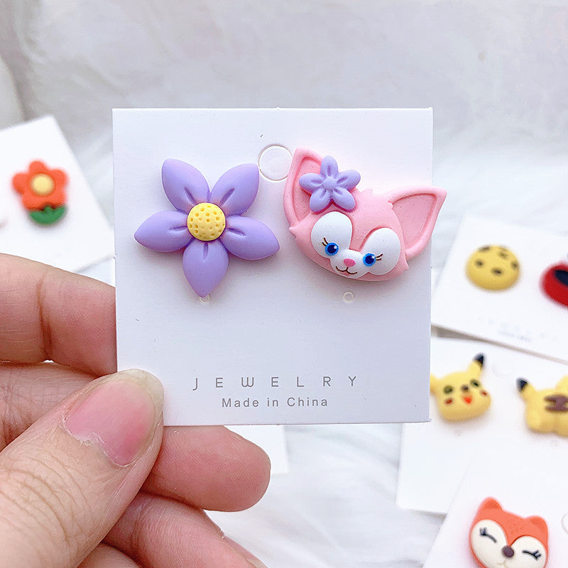 Resin cartoon small animal earrings  (Minimo de Compra 2) MIC-ShiJ002