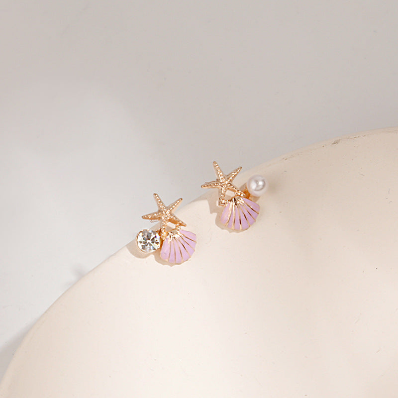 Alloy asymmetric starfish earrings MIC-HongC009