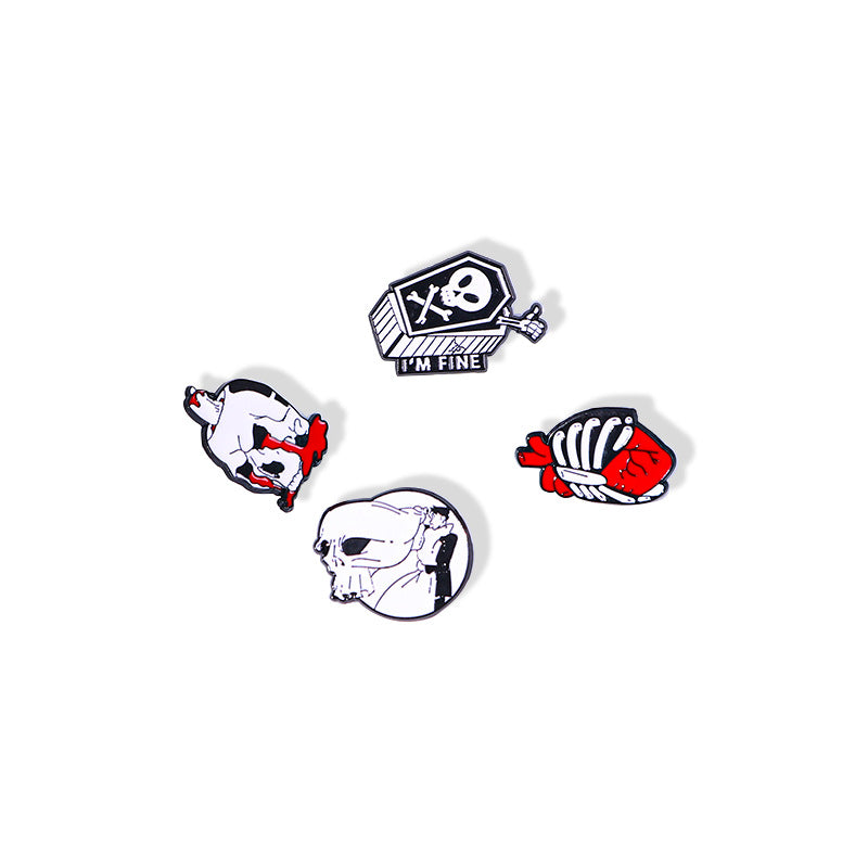 Alloy Halloween Funny Skull Head brooch MIC-YiN012