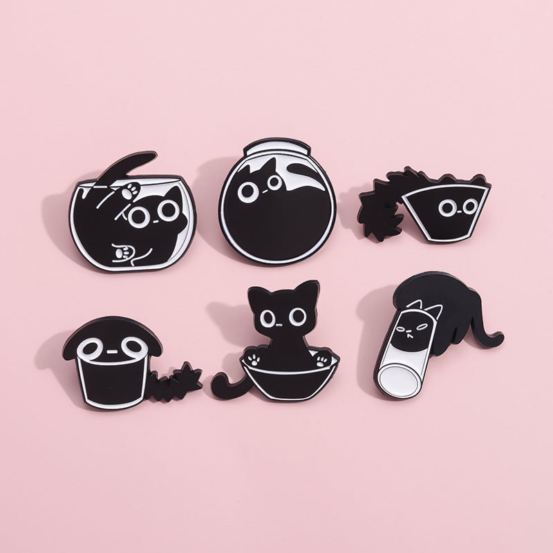 Alloy cute black cat brooch MIC-ZhuoB017