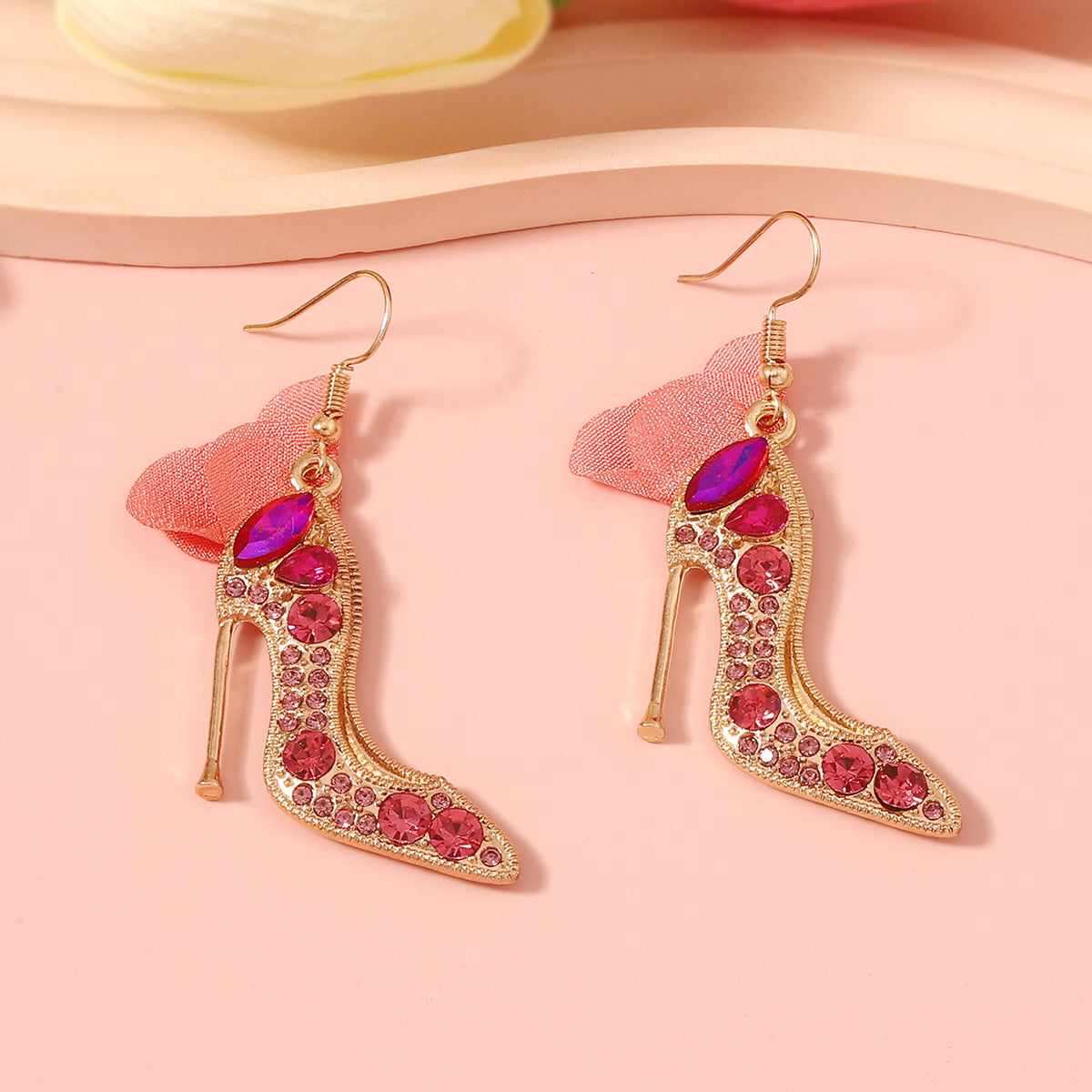 Alloy cartoon crystal shoe earrings MYA-YueL018