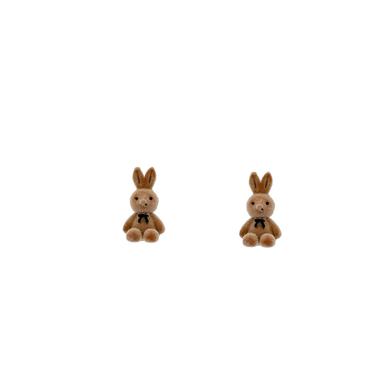 Alloy plush cute little rabbit earrings MIC-BeiL033