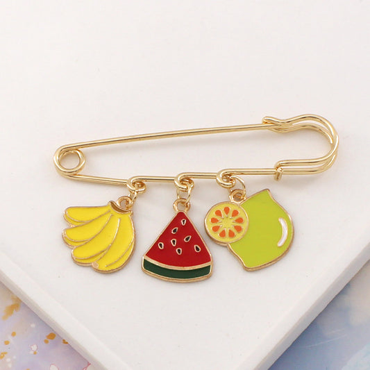 Alloy cartoon fruit series brooch (Minimo de compra 2) MIC-LiY009