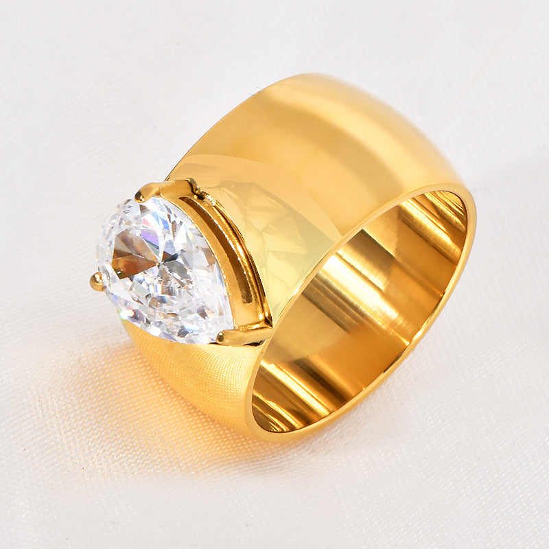 Stainless steel gold-plated heart-shaped peach heart ring MYA-YHZX015