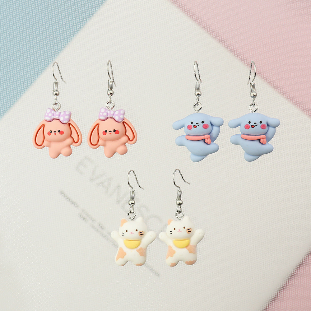 Alloy cartoon animal rabbit elephant earrings MIC-NiQ028