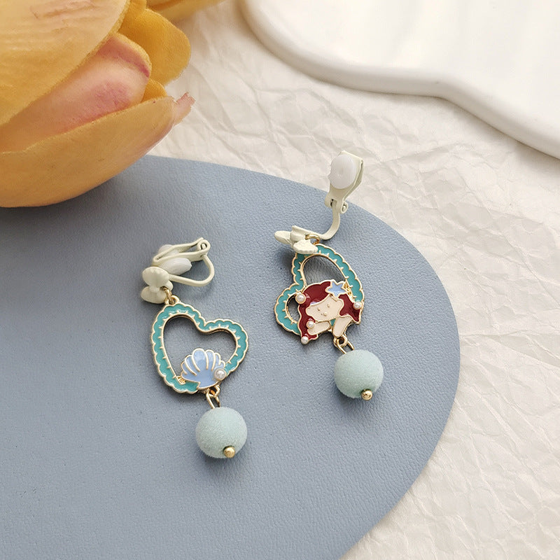 Alloy Pearl Heart Earrings MYA-BLD084