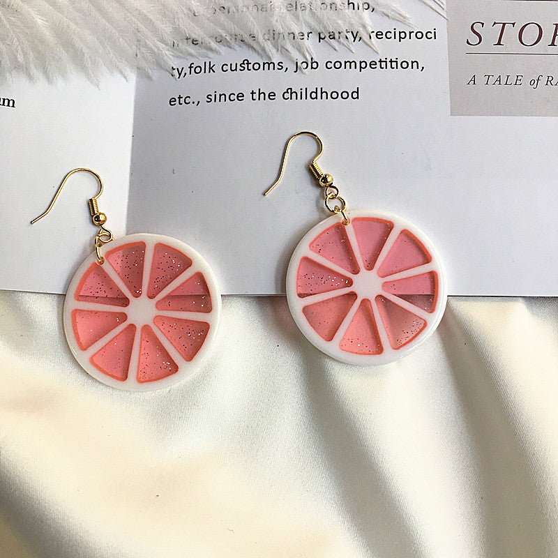 Alloy Sweet Fruit Lemon Earrings (Minimo de compra 2) MIC-HLM007