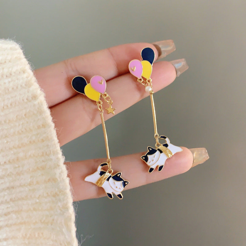 Alloy cartoon cat balloon earrings (Minimo de compra 2) MYA-YBY015