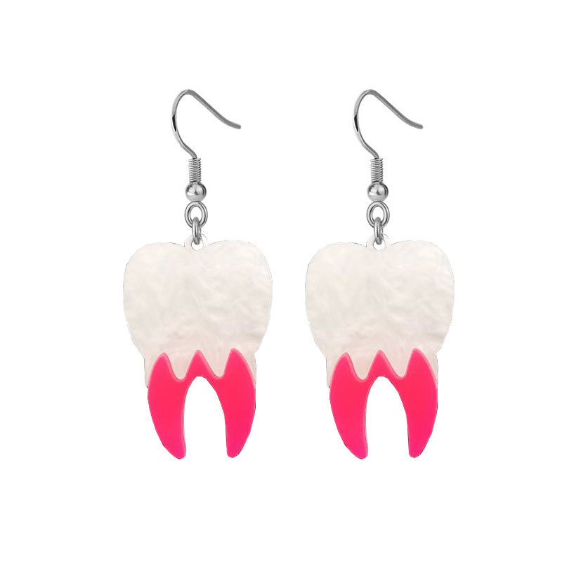 Acrylic Multi Color Teeth Earrings (Minimo de compra 2) MIC-XiangE001