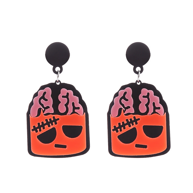 Acrylic New Skull Teeth Earrings (Minimo de Compra 2) MIC-ChouT036