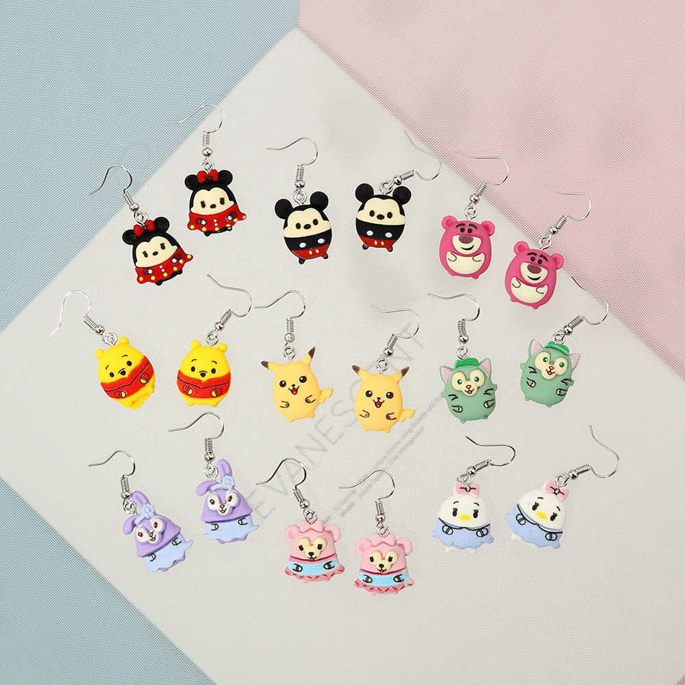 Alloy cartoon animal ballet rabbit earrings MIC-NiQ026