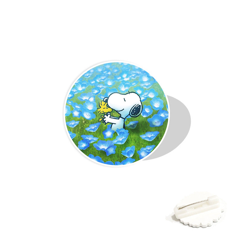 Acrylic cartoon cute Snoopy brooch (Minimo de compra 2) MYA-WeiJ005