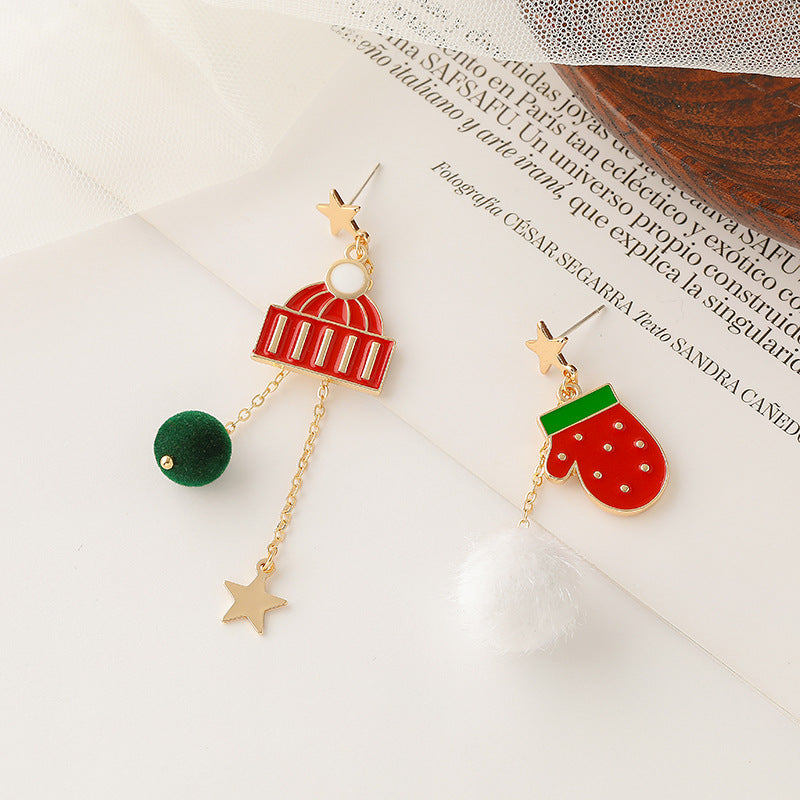 Alloy Christmas Five Point Star Earrings (Minimo de compra 2) MIC-FuZ019