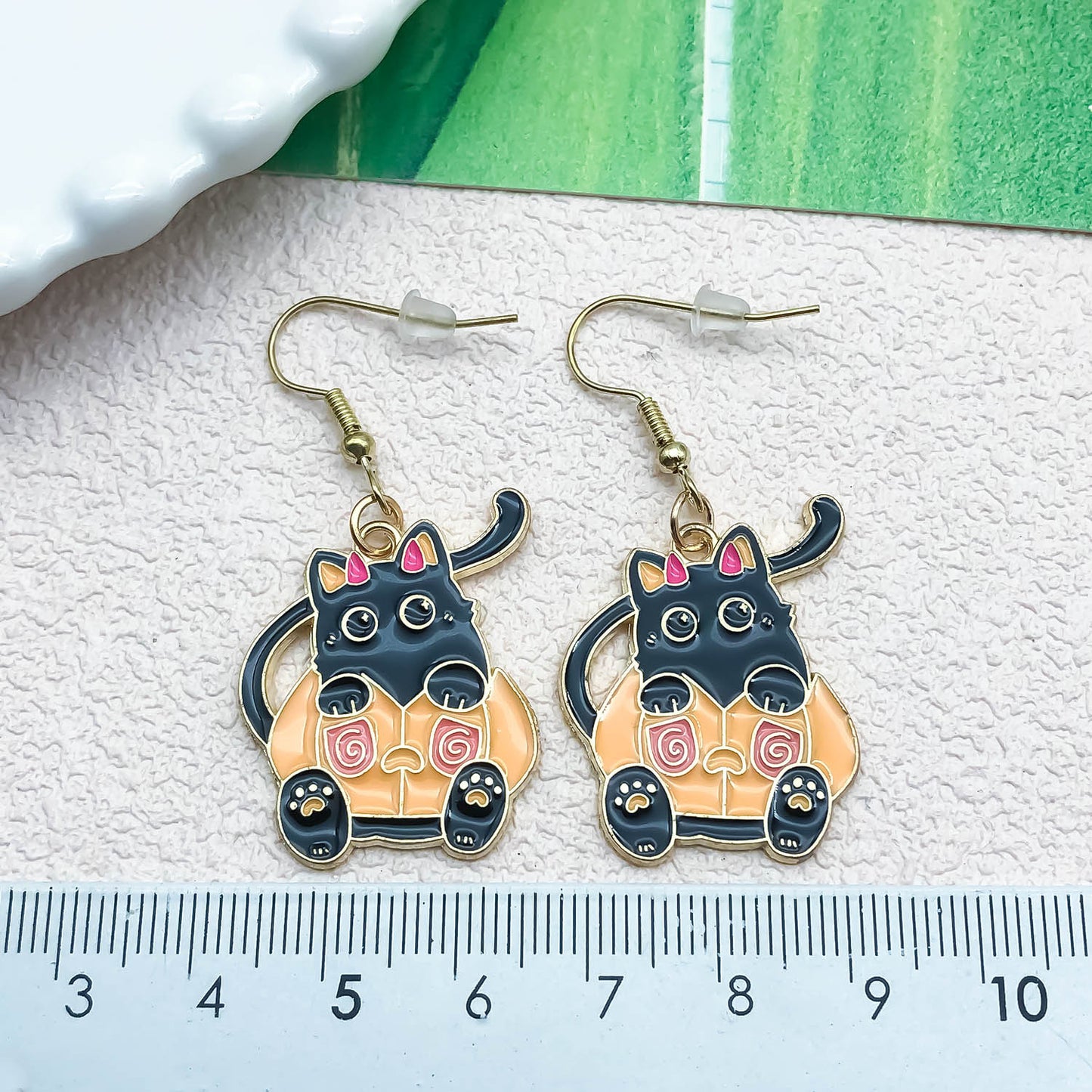 Alloy Halloween Cute Cat Pumpkin Earrings (Minimo de compra 5) MIC-OuL012