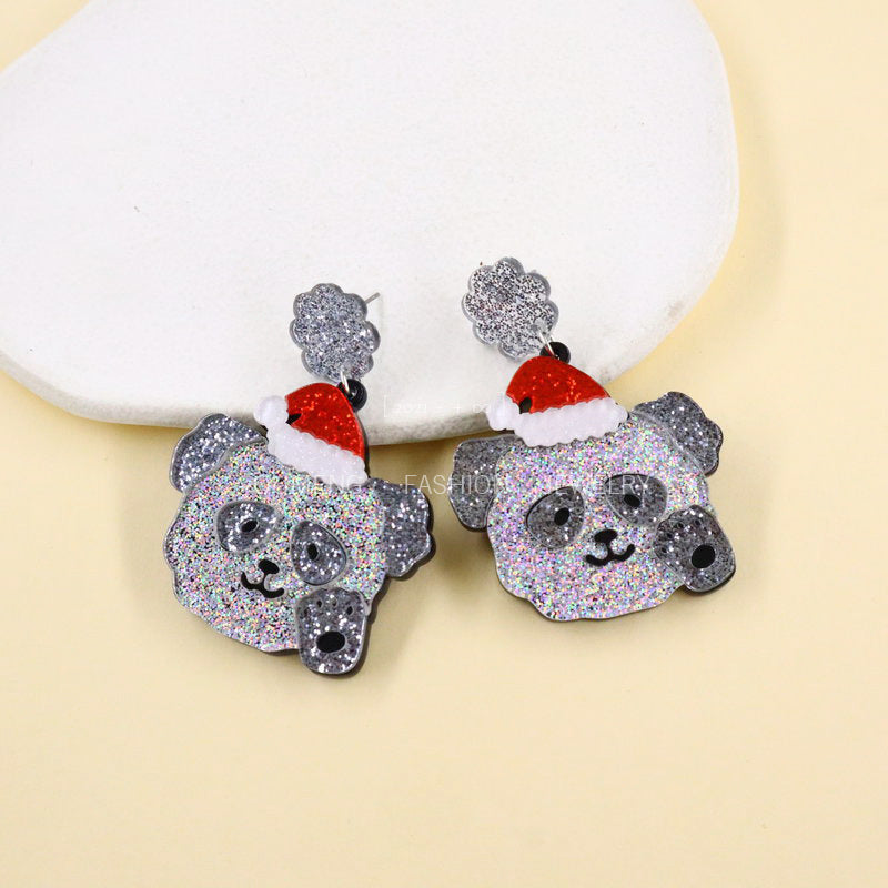 Acrylic Christmas Hat Koala Earrings MYA-OuG088