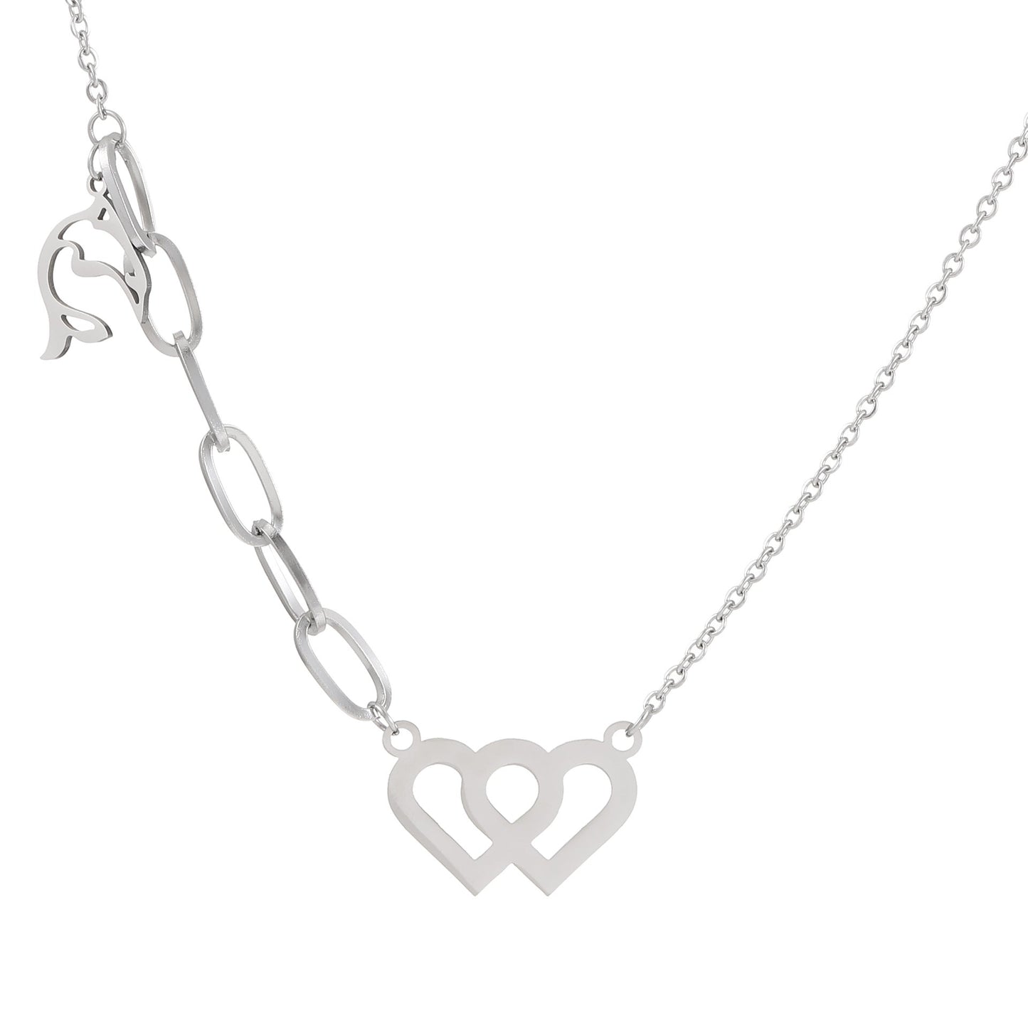 Stainless Steel Dolphin Heart Star Cross Necklace D067