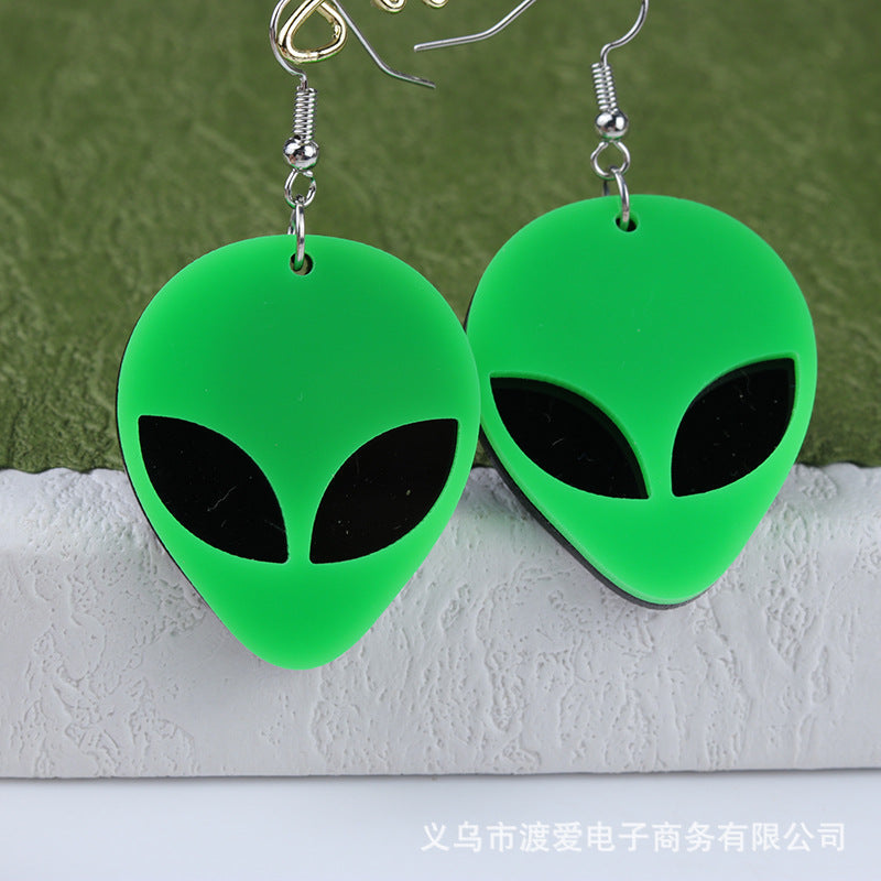 Acrylic Fluorescent Alien Earrings MIC-DuAi011