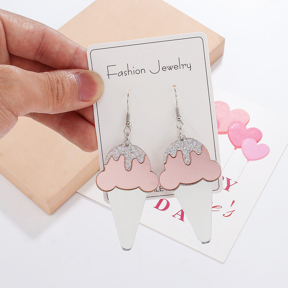 Acrylic ice cream earrings (Minimo de compra 2) MYA-ManT018