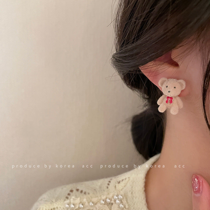 Alloy Plush Bear Earrings (Minimo de compra 2) MYA-FengM010