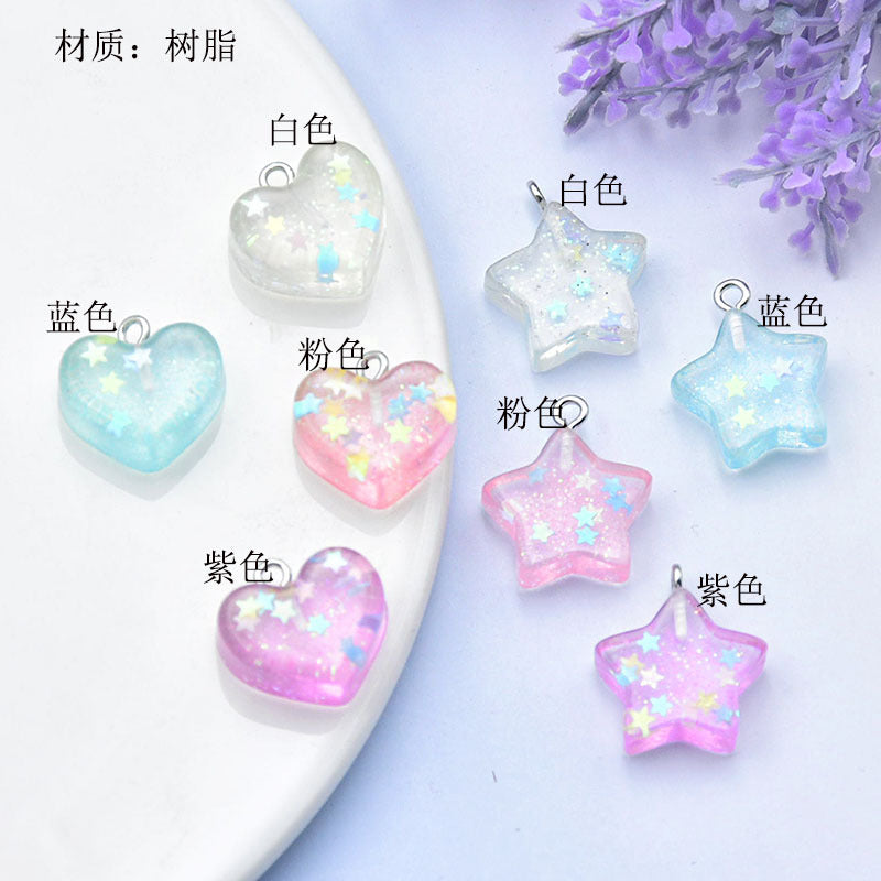 Resin glitter glitter heart accessories MIC-HuiX005