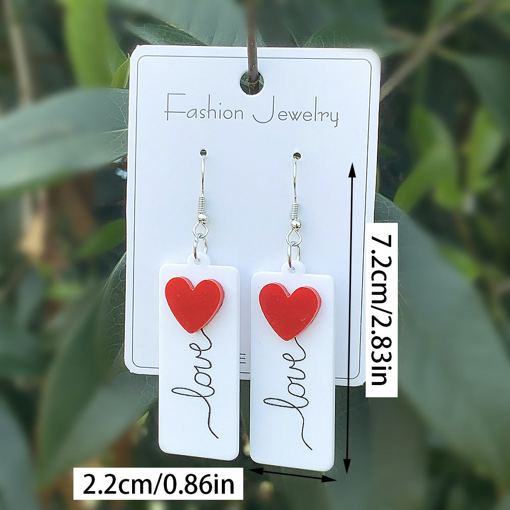 Acrylic Love Earrings (Minimo de compra 2) MIC-ManT021