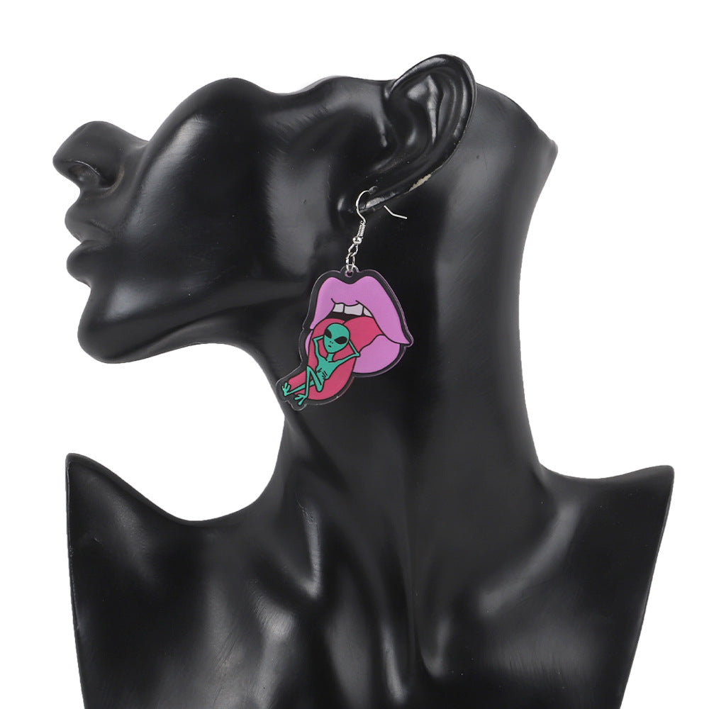 Acrylic alien earrings MIC-ChouD031