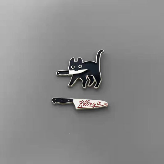 Alloy knife cat brooch (Minimo de compra 6) MIC-ShengM013