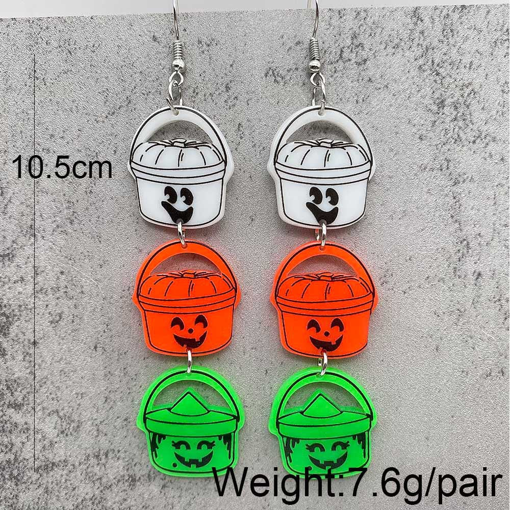 Acrylic Halloween Cowboy Ghost Earrings (Minimo de Compra 2) MIC-ChenY012