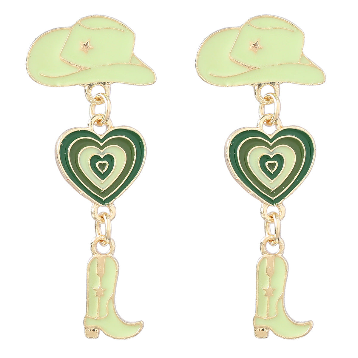 Alloy cowboy hat boots love earrings MIC-JiuL005