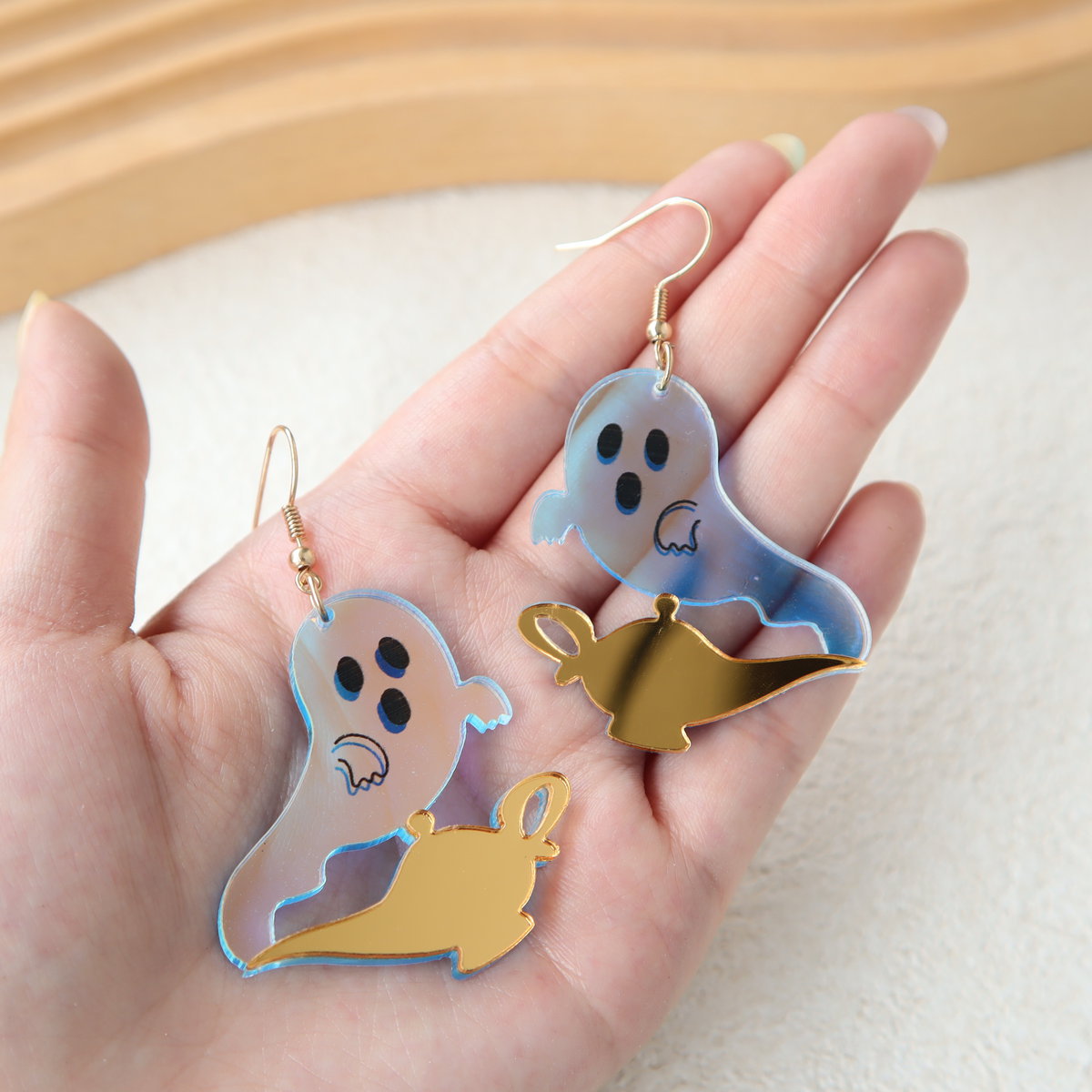 Acrylic Ghost Cute Funny Earrings (Minimo de Compra 3) MYA-OuG037