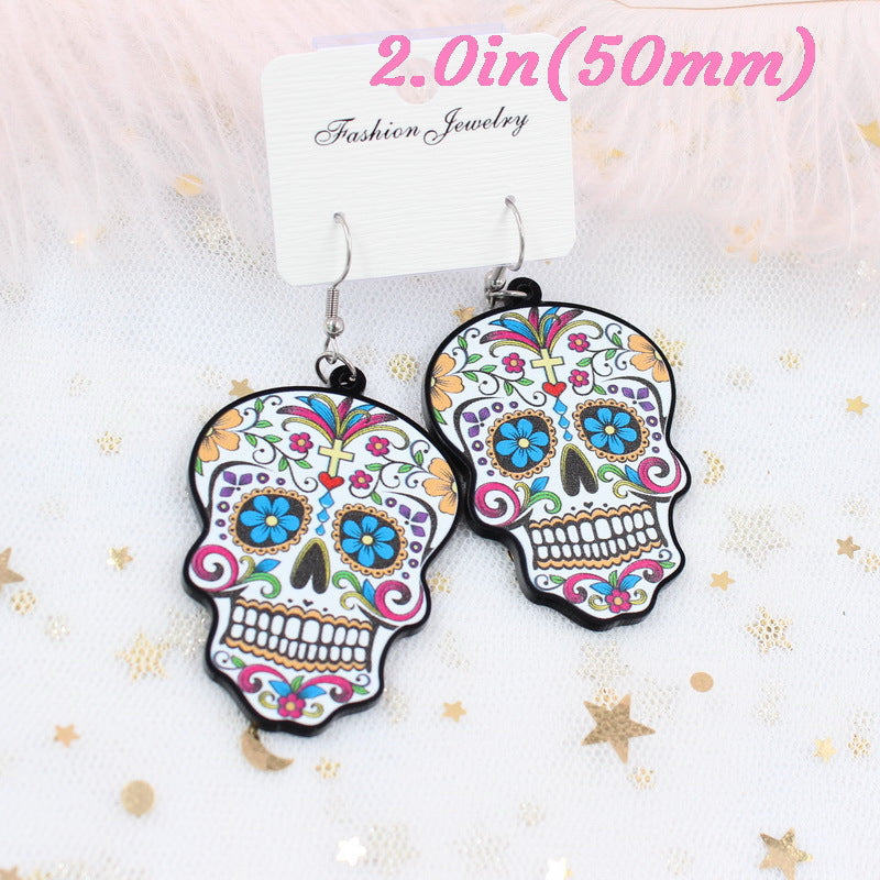 Acrylic Skull Ghost Earrings （Minimo de compra 5） MYA-XiaoY016