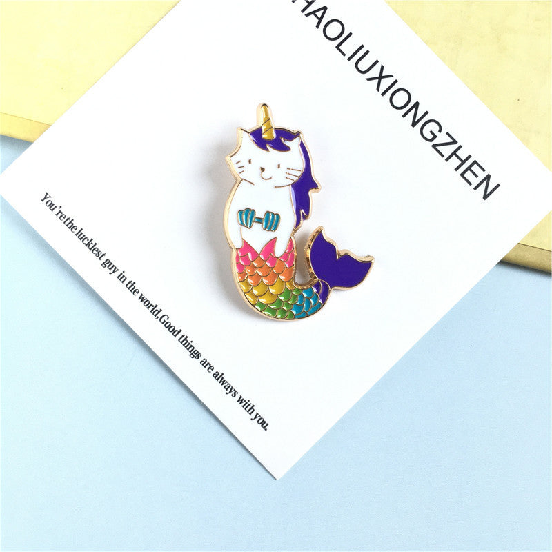 Alloy cute unicorn mermaid brooch (Minimo de Compra 2)  MIC-ChenR007