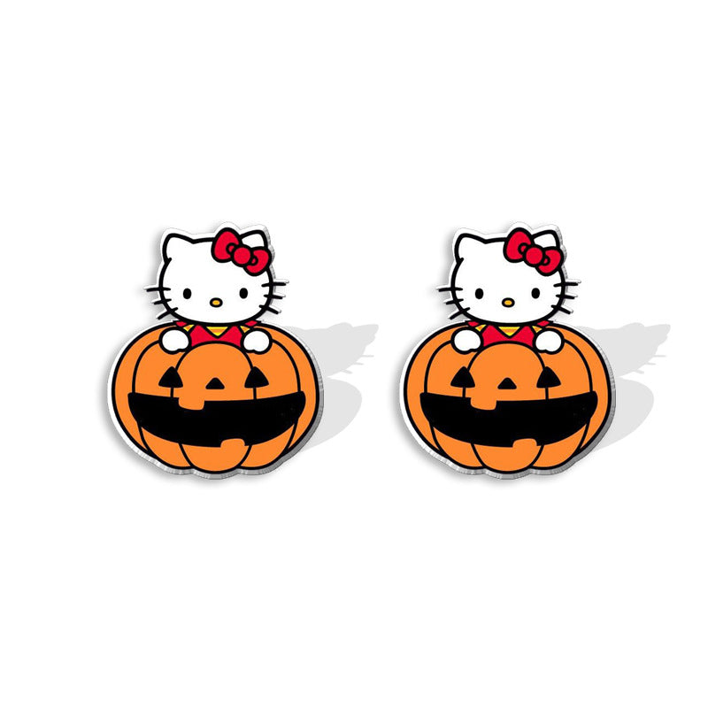 Alloy cartoon black cat pumpkin earrings (Minimo de compra 5) MIC-XiangL077