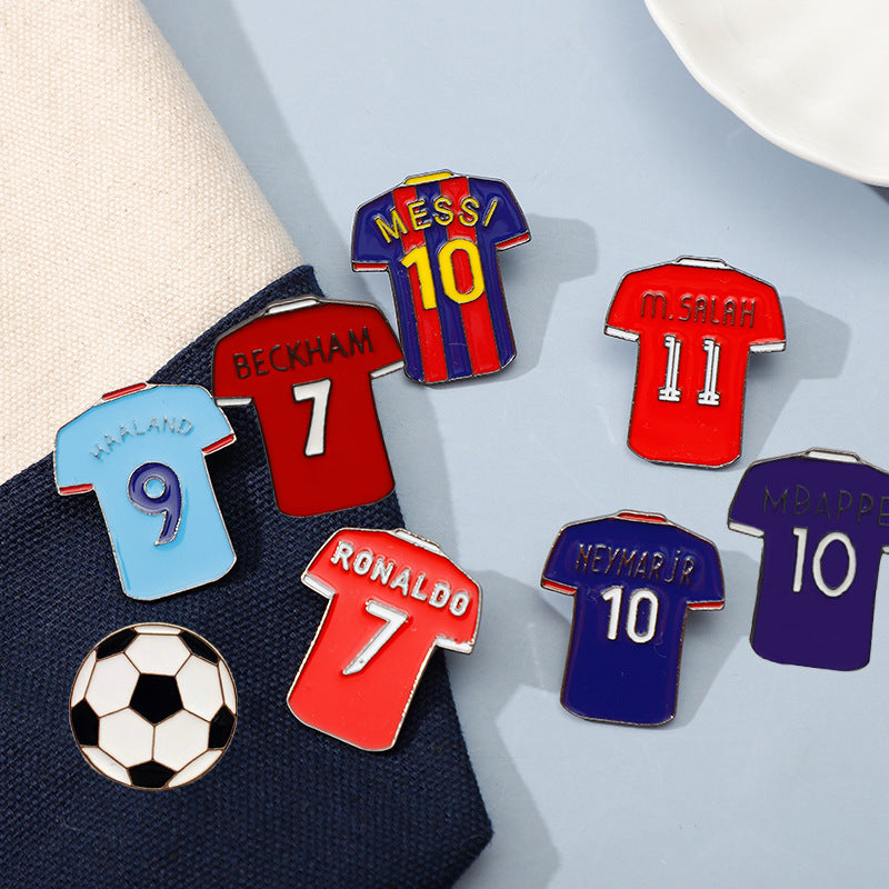 Alloy cute football jersey brooch MYA-QiSen024