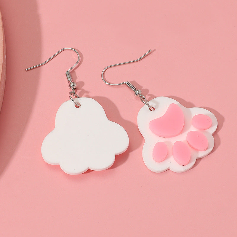 Acrylic cartoon cat claw earrings MIC-KaiQ011