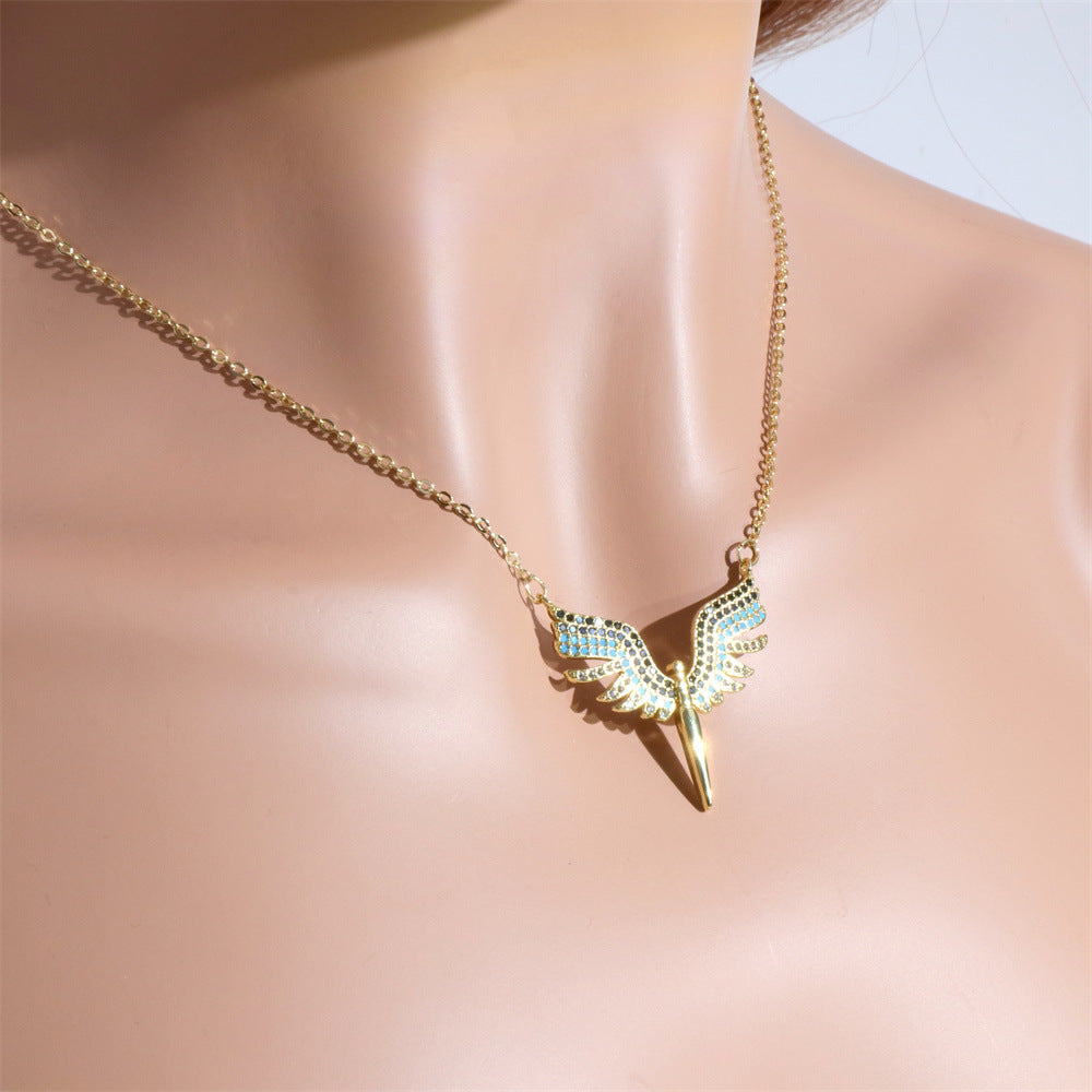 Bronze Angel Wings Necklace MIC-TianY018