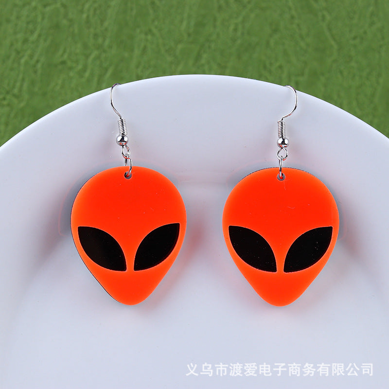 Acrylic Fluorescent Alien Earrings MIC-DuAi011