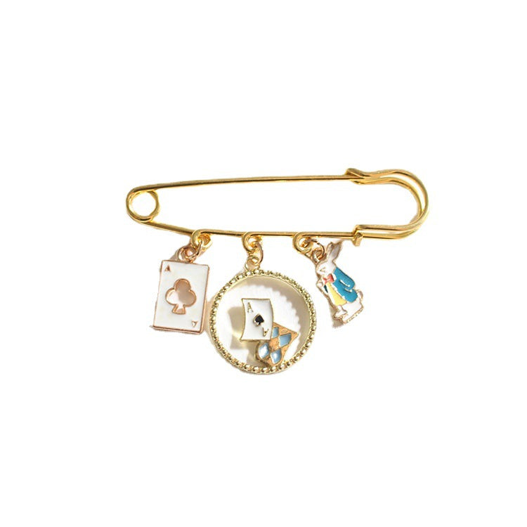 Alloy Alice and Rabbit brooch (Minimo de Compra 2) MIC-ShangS007