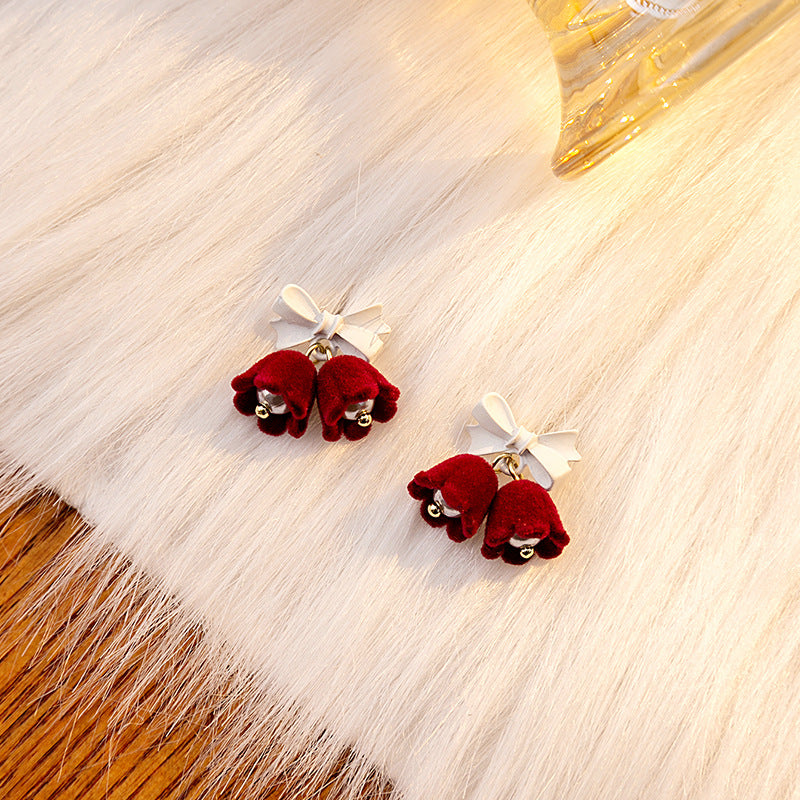 Alloy Christmas bow pearl earrings MIC-MDD191