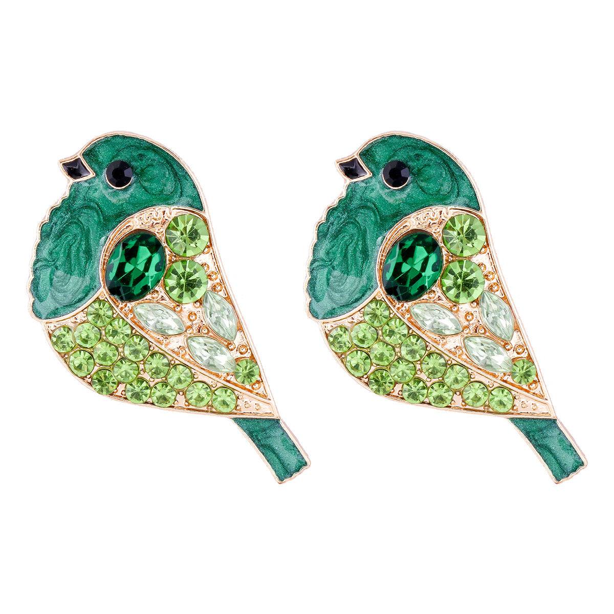 Alloy full diamond bird earrings MYA-JuJ024