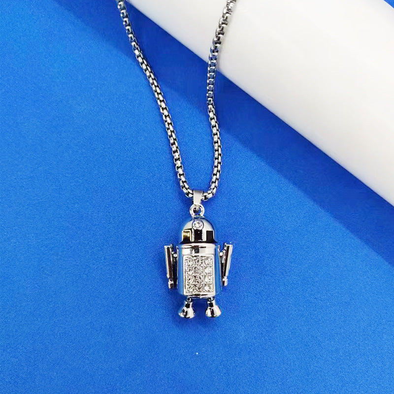 Stainless steel movable robot necklace (Minimo de Compra 2)  MYA-ZhongR008