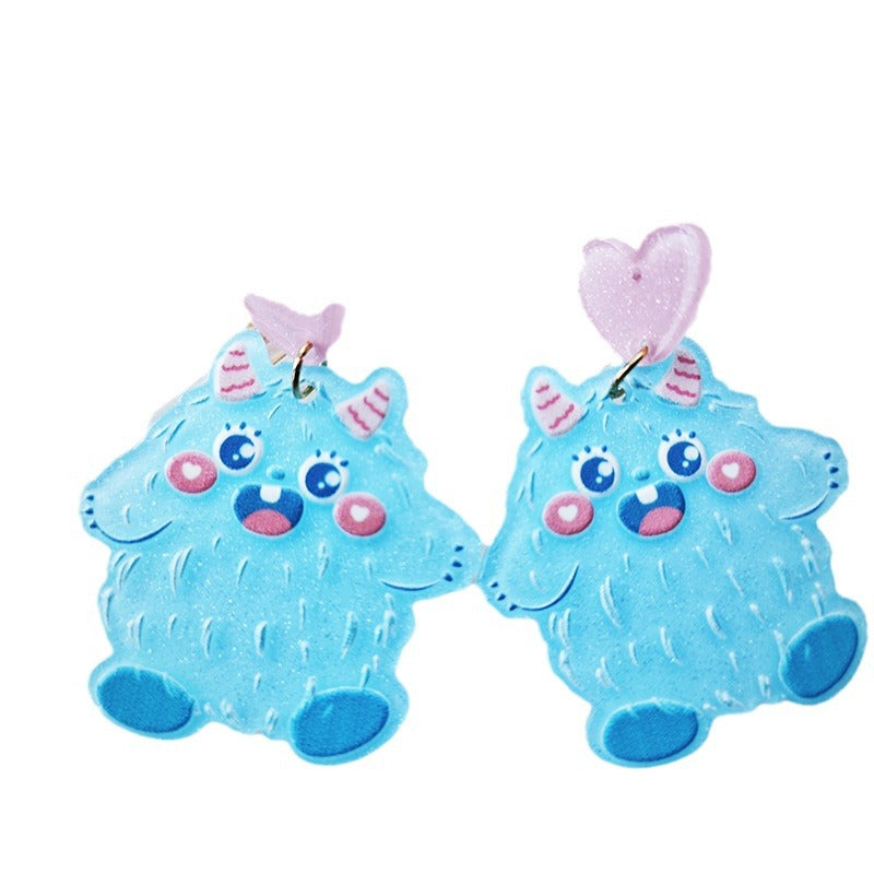 Alloy fine powder small monster earrings MIC-FanX018