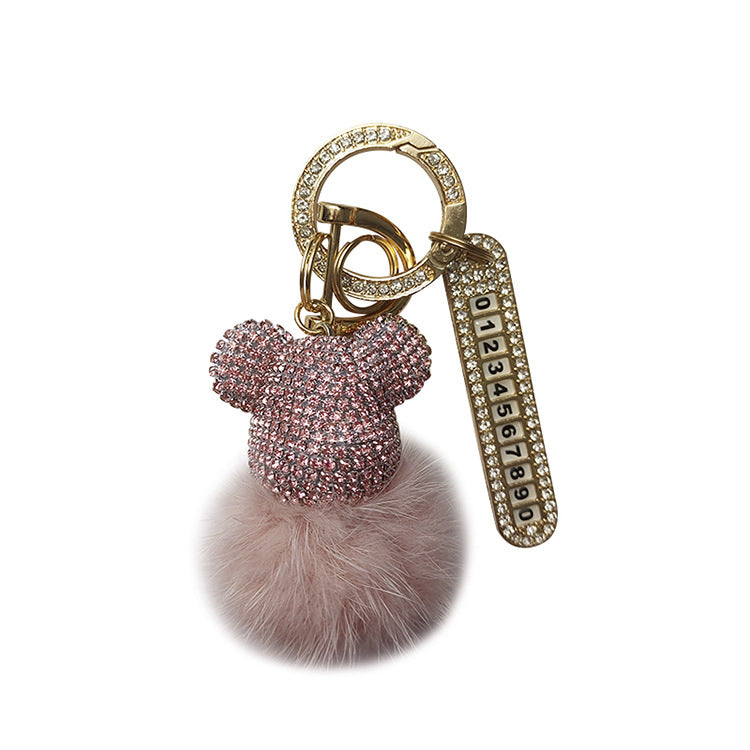 Diamond cartoon violence bear keychain  （Minimo de compra 2） MYA-LianX015