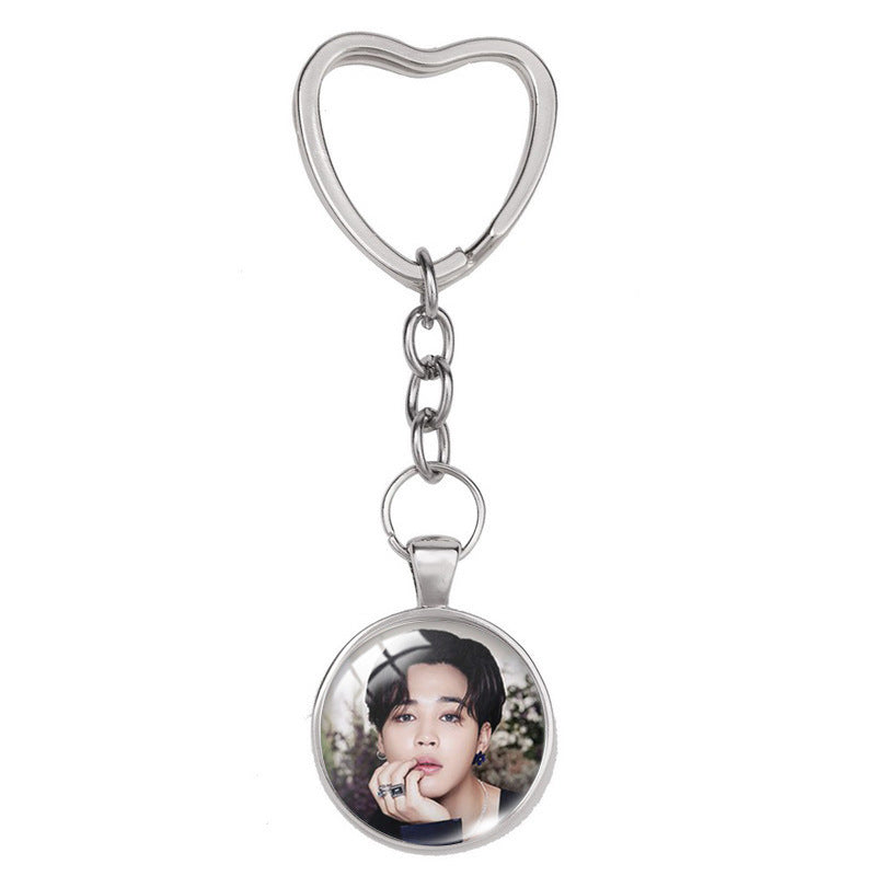 Alloy Time Gem Heart shaped Keychain MIC-XiangL040