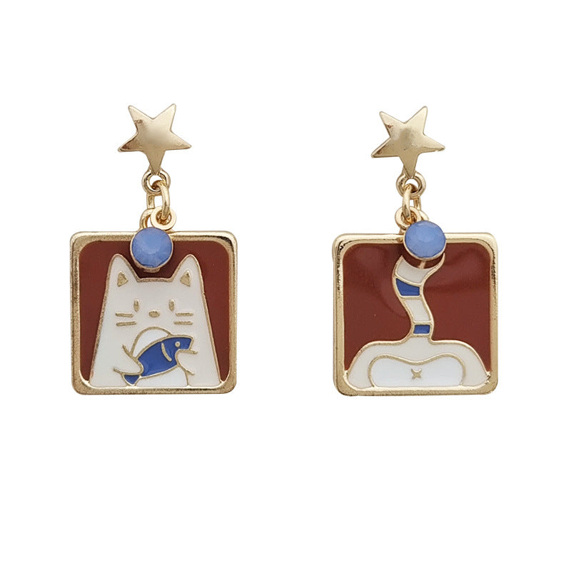 Alloy cartoon cat earrings (Minimo de compra 2) MYA-YBY016