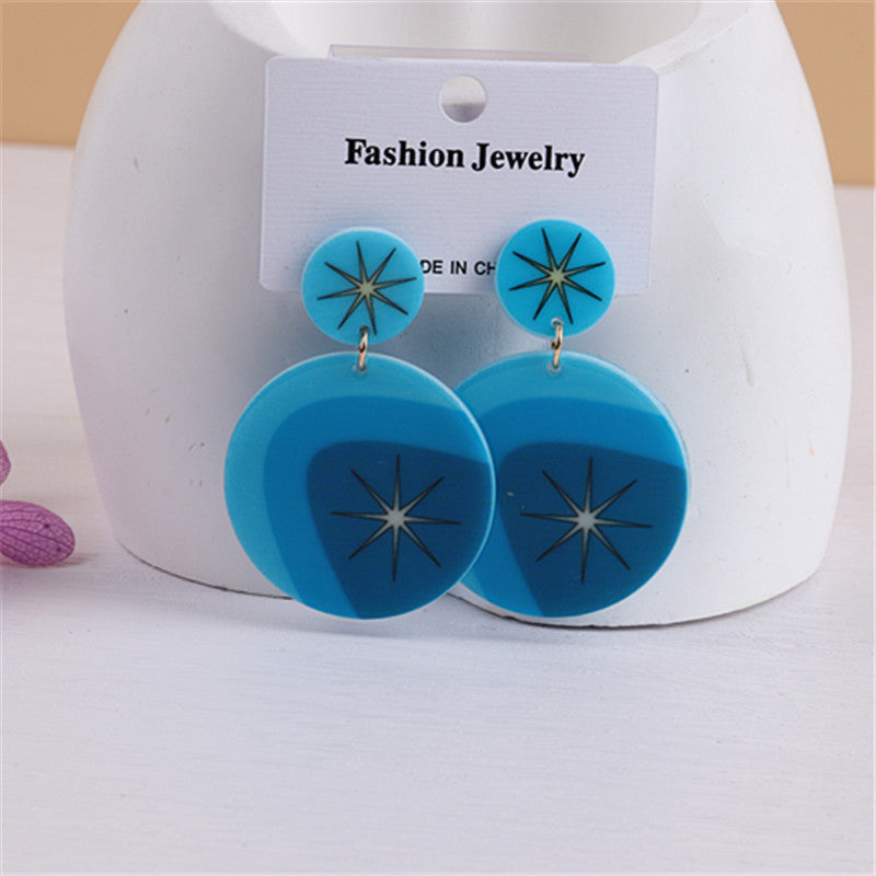 Acrylic Dyed Colorful Eye Vase Earrings MIC-ChouD008