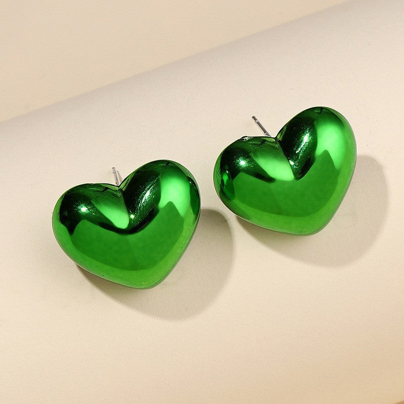 Alloy Candy Color Half Round Earrings (Minimo de Compra 2) MYA-ShangH012