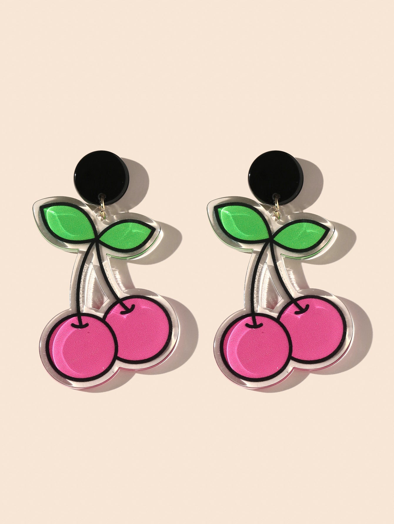 Acrylic cartoon cherry earrings (Minimo de compra 2) MIC-GanL012