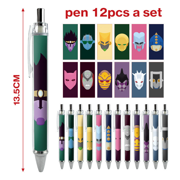 12pcs/pack cartoon character touch neutral pen ManC002