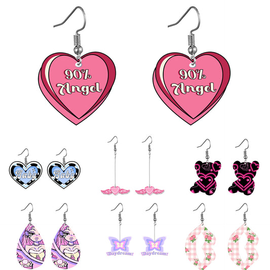 Acrylic tassel butterfly earrings (Minimo de compra 2) MYA-YiD024